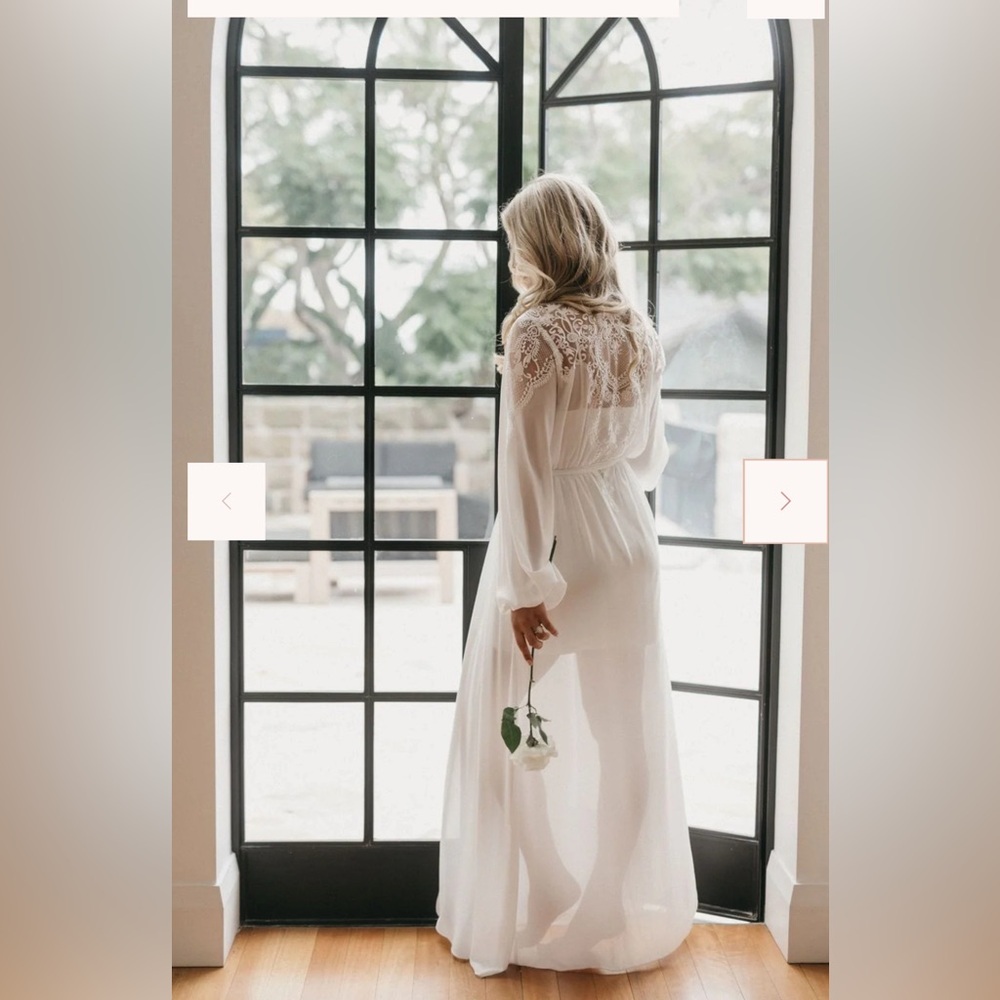 Le Rosé Luna Lace maxi robe with long puff sleeves #specialoccasion #lerose